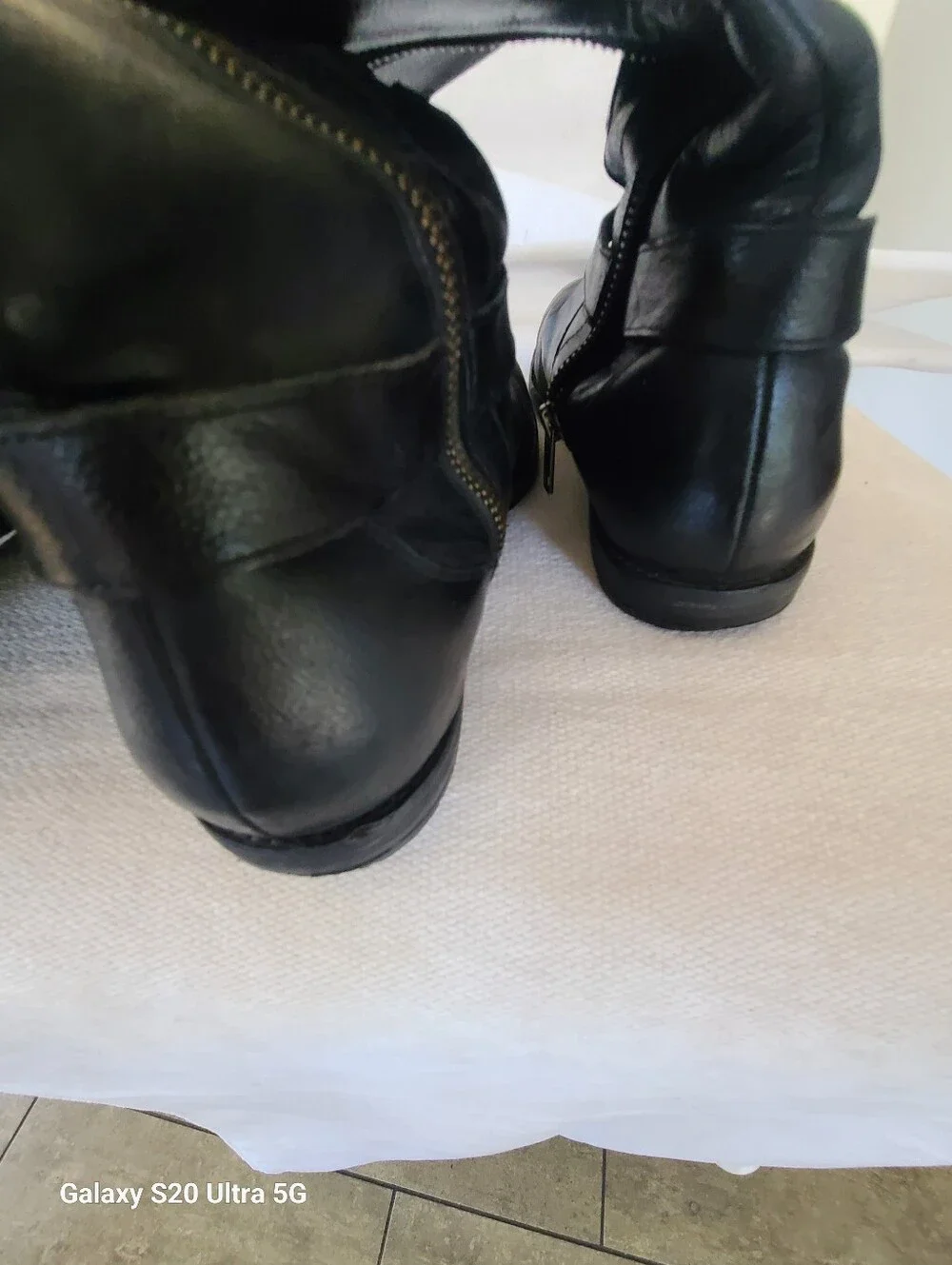 COLE HAAN Women's Black Leather Tall Riding Boots